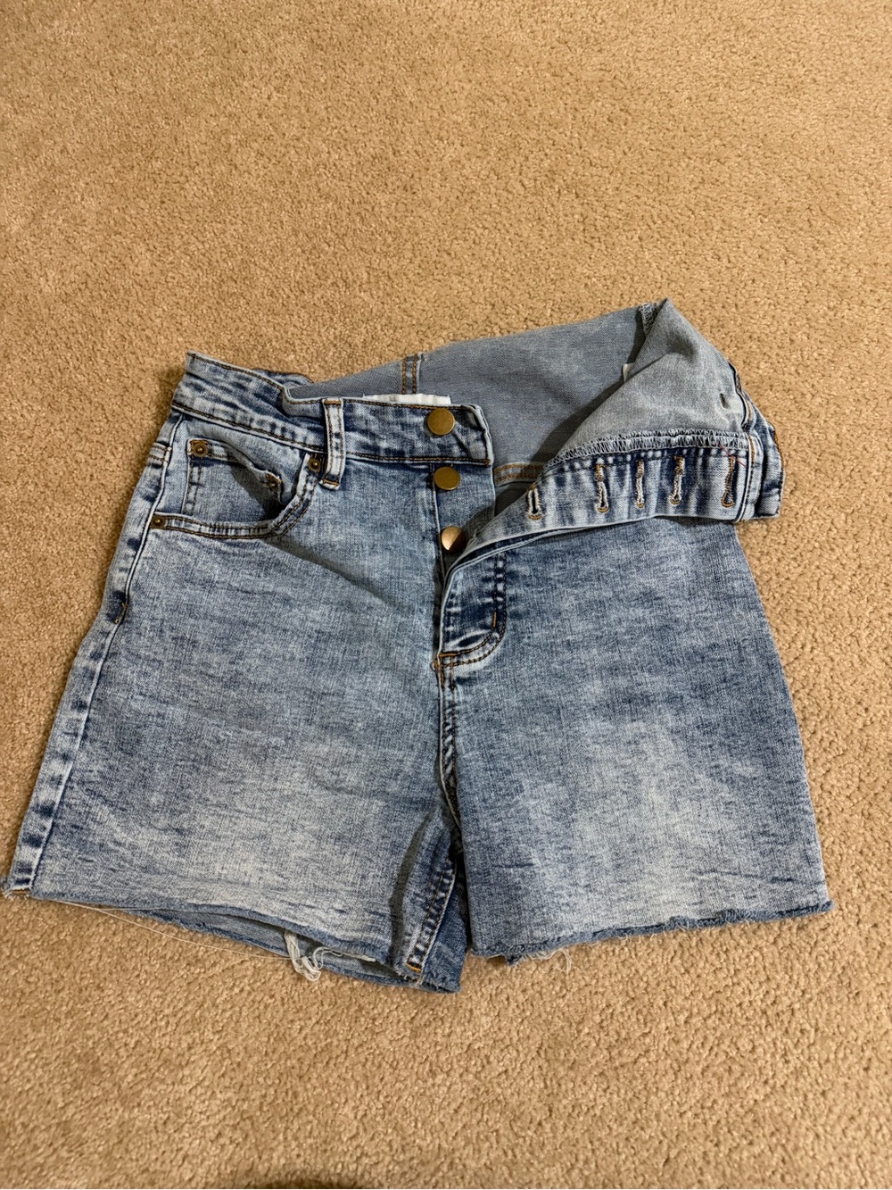 High-Rise Stretch Denim Women's Shorts